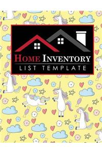 Home Inventory List Template