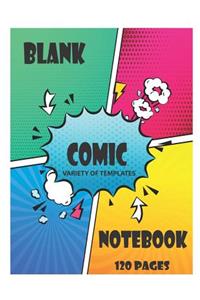 Blank Comic Notebook Variety of Templates