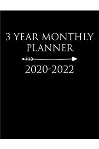 3 Year Monthly Planner 2020-2022