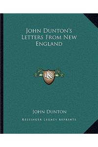 John Dunton's Letters From New England