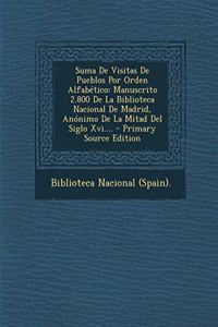 Suma De Visitas De Pueblos Por Orden Alfabético