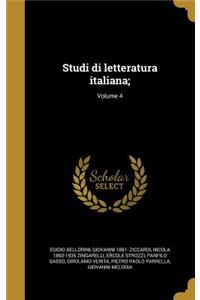Studi Di Letteratura Italiana;; Volume 4
