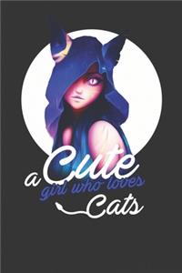 Cute girl who loves cats