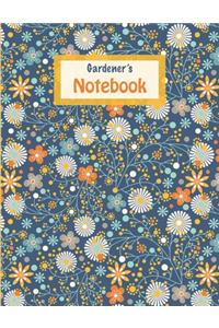 Gardener's Notebook -Retro Doodle Flowers Pattern