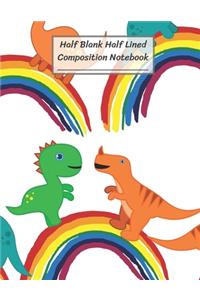 Half Blank Half Lined Composition Notebook