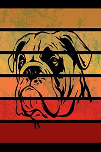 Bulldog Retro Stripes Notebook