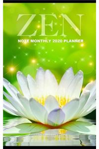 Zen Note Monthly 2020 Planner 12 Month Calendar