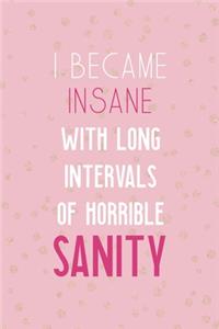 I Became Insane With Long Intervals Of Horrible Sanity