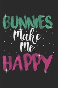 Bunnies Make Me Happy: Blank Lined Journal Notebook Diary 6x9