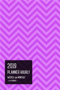 2019 Planner Hourly Weekly Monthly 6x9