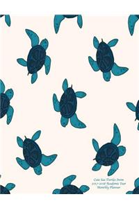 Cute Sea Turtles Swim 2017-2018 Academic Year Monthly Planner