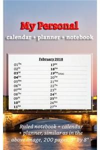 My Calendar + Planner + Notebook (ruled, 200 pages, 5