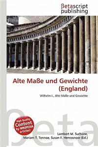 Alte Ma E Und Gewichte (England)