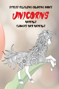 Stress Relieving Coloring Books Flowers and Animals - Animals - Unicorns