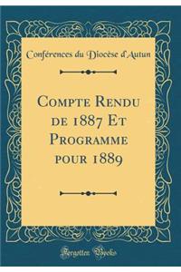 Compte Rendu de 1887 Et Programme Pour 1889 (Classic Reprint)