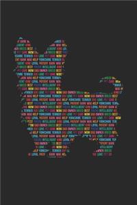 Yorkshire Terrier Notebook 'Word Cloud' - Gift for Yorkshire Terrier Lovers - Yorkshire Terrier Journal