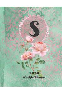 Plan On It Large Print 2020 Weekly Calendar Planner 15 Months Notebook Includes Address Phone Number Pages - Monogram Letter S