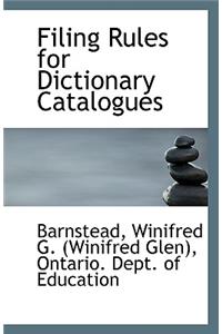 Filing Rules for Dictionary Catalogues