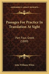Passages for Practice in Translation at Sight