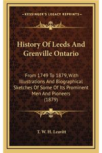 History Of Leeds And Grenville Ontario