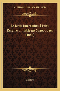Droit International Prive Resume En Tableaux Synoptiques (1886)