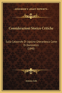 Considerazioni Storico Critiche