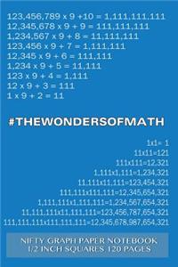 #WONDERSOFMATH Nifty Graph Paper Notebook 1/2 inch squares 120 pages