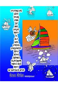 coloring bok båter seiling vann sjø hav bølger moro til alle barn voksen pensjonister skole arbeid sykehus Aldershjem enkelt nivå moro av surrealist artist Grace Divine