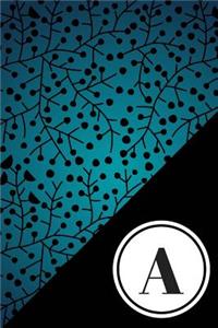 Initial A Personalized Monogram Journal Notebook - Blue Blk Floral