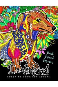 Dachshund coloring book for Adults and Friend