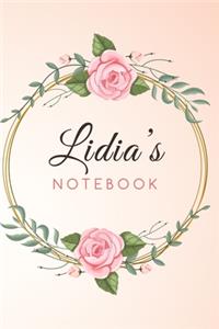 LIDIA'S Customized Floral Notebook / Journal 6x9 Ruled Lined 120 Pages School Degree Student Graduation university