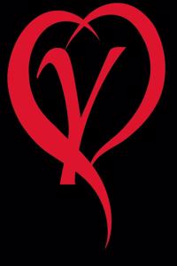 Monogram Initial Letter Y Adorable Heart Red and Black