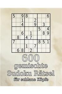 600 gemischte Sudoku Rätsel für schlaue Köpfe