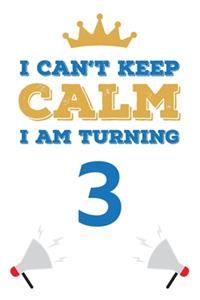 I Can't Keep Calm I Am Turning 3
