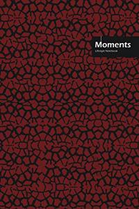 Moments Lifestyle, Animal Print, Write-in Notebook, Dotted Lines, Wide Ruled, Medium 6 x 9 Inch, 288 Pages (Ox-Red)
