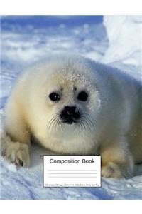 Composition Book 100 Sheets/200 Pages/8.5 X 11 In. Wide Ruled/ White Seal