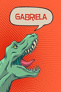 Gabriela: Personalized Dino Journal, Notebook, Diary 120 Pages of Lined Paper 6x9