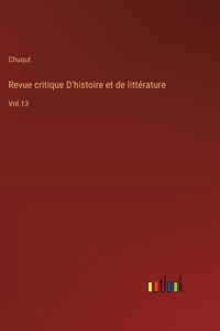 Revue critique D'histoire et de littérature