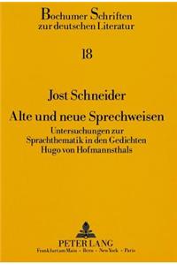 Alte Und Neue Sprechweisen