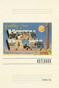 Vintage Lined Notebook Greetings from York Beach