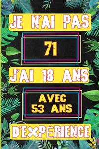 Je n'ai pas 71 j'ai 18 ans avec 53 ans d'expérience
