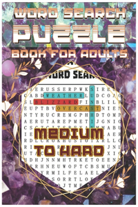 Word Search Puzzle Book for Adults: 120 Word Searches - Large Print Word Search Puzzles (Brain Games for Adults), SDB 012: Purple crystal and gold leafs design