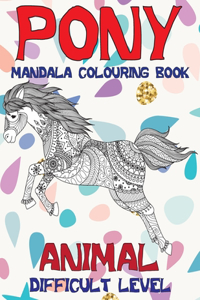 Mandala Colouring Book Difficult Level - Animal - Pony