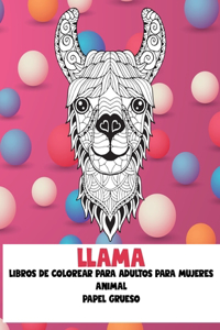 Libros de colorear para adultos para mujeres - Papel grueso - Animal - Llama