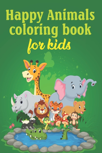 Happy Animals Coloring Book For Kids