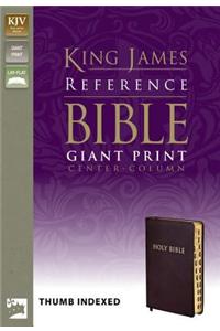 KJV, Reference Bible, Giant Print, Bonded Leather, Burgundy, Indexed, Red Letter Edition