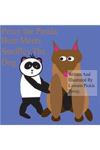 Percy The Panda Bear Meets Snuffles The Dog.