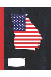 American Flag State of Georgia Cute Composition Wide-ruled blank line School Notebook