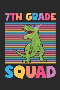 Dinosaur Back To School Gift - Notebook For Seventh Grade Boys - 7th Grade Squad - Boys Dinosaur Writing Journal