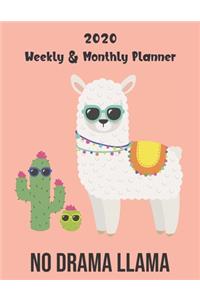 No Drama Llama 2020 Weekly & Monthly Planner